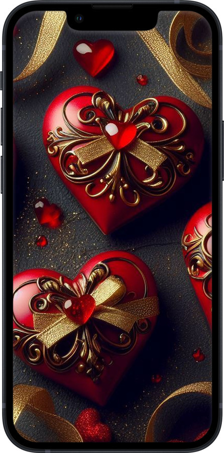 Силиконовый чехол Сердечки v4 для Apple iPhone 13 Mini - 5834u-2373 изображение 