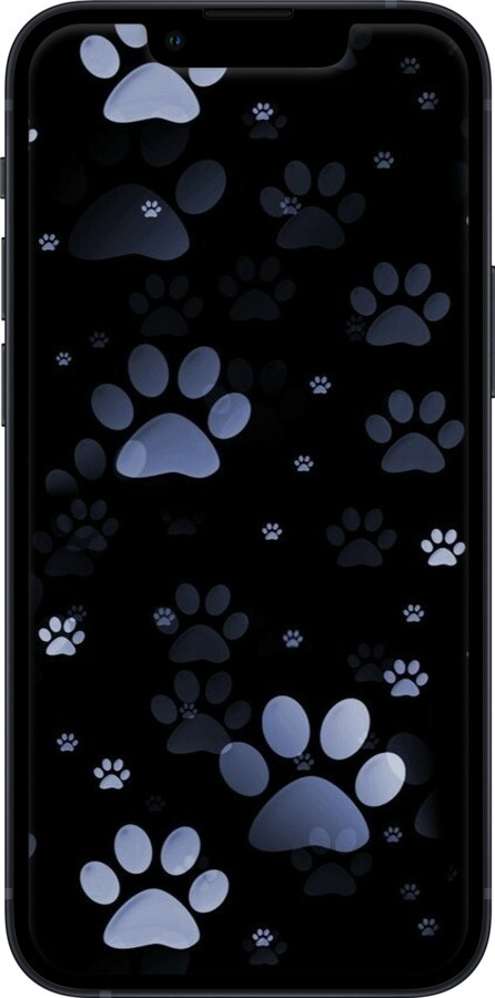 Силіконовий чехол З синіми відбитками лап для Apple iPhone 13 Mini - 6441u-2373 изображение 