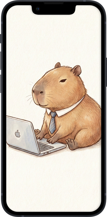 2D пластиковый чехол Funny Capybara CEO Working для Apple iPhone 13 Mini - 6777t-2373 изображение 