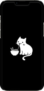 3D пластиковий матовий чехол Милий кіт на чорному фоні для Apple iPhone 13 Pro Max - 6528m-2371 изображение 