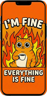 3D пластиковый матовый чехол Funny Cat для Apple iPhone 13 Pro Max - 6786m-2371 изображение 