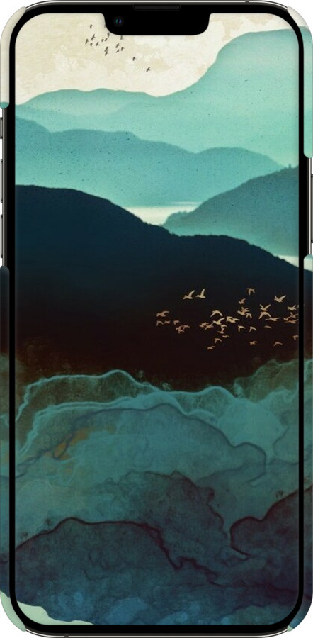 3D пластиковый матовый чехол С изображением гор Индиго для Apple iPhone 13 Pro Max - 6484m-2371 изображение 