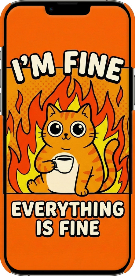 3D пластиковый матовый чехол Funny Cat для Apple iPhone 13 Pro Max - 6786m-2371 изображение 