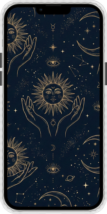 Чохол Bumper чехол Celestial Harmony: Sun & Moon Gold Mystic Pattern для Apple iPhone 13 Pro Max - 6778pc-2371 изображение 