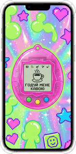 Силіконовий протиударний с посиленими кутами чехол Y2K Aesthetic Retro Pet: Годуй мене кавою для Apple iPhone 13 Pro Max - 6784sp-2371 изображение 