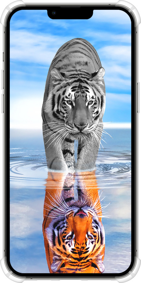 Силикон с усиленными углами чехол Тигр для Apple iPhone 13 Pro Max - 6016sp-2371 изображение 