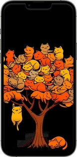 2D пластиковый чехол Дерево и котики для Apple iPhone 13 Pro Max - 6516t-2371 изображение 