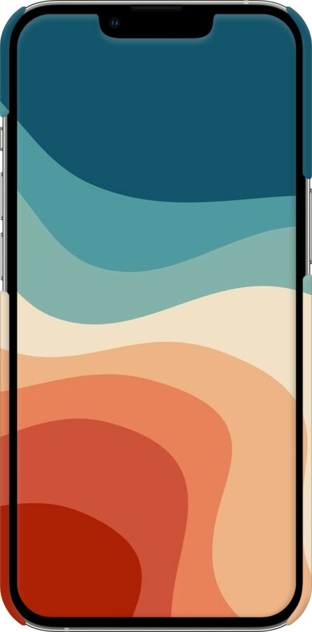 3D пластиковий матовий чехол У стилі ретро з хвилями для Apple iPhone 13 Pro - 6531m-2372 изображение 