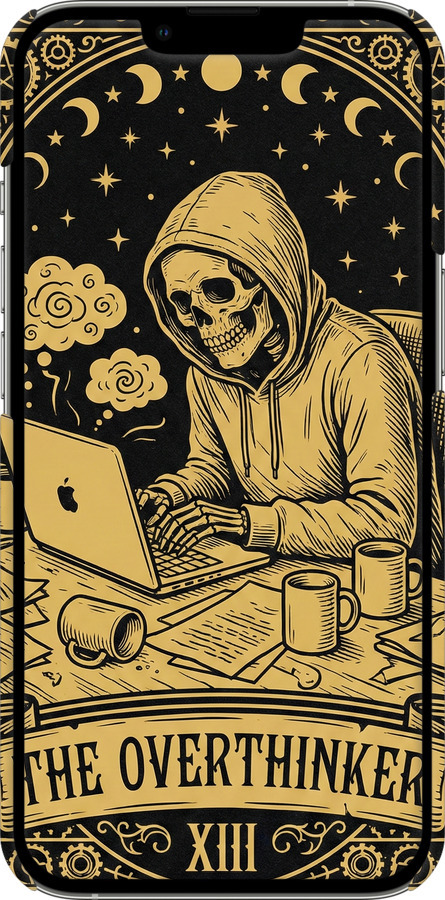 3D пластиковый матовый чехол The Overthinker для Apple iPhone 13 Pro - 6774m-2372 изображение 