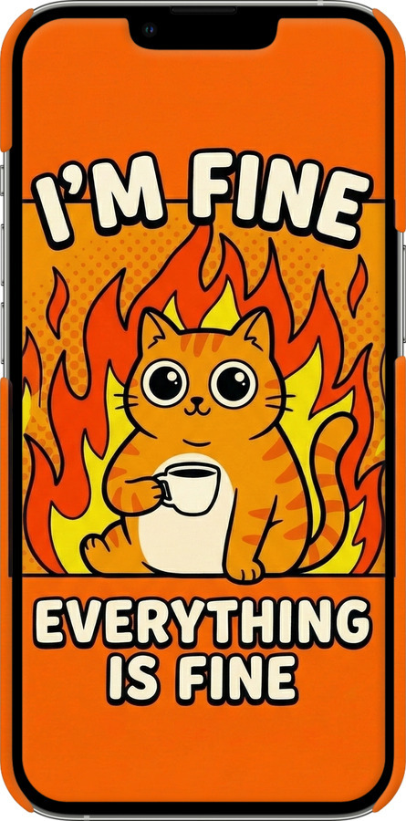 3D пластиковий матовий чехол Funny Cat для Apple iPhone 13 Pro - 6786m-2372 изображение 