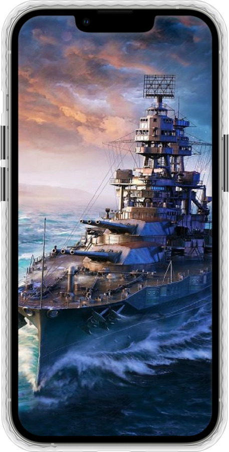 Чехол Bumper чехол Военный корабль, world of tanks, wargaming для Apple iPhone 13 Pro - 6461pc-2372 изображение 