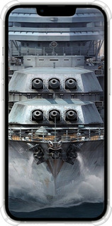 Силикон с усиленными углами чехол Линкор, world of tanks, wargaming, военный корабль для Apple iPhone 13 Pro - 6453sp-2372 изображение 
