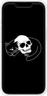 Силикон с усиленными углами чехол С изображением кота и черепа для Apple iPhone 13 Pro - 6491sp-2372 изображение 