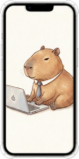 Силіконовий протиударний с посиленими кутами чехол Funny Capybara CEO Working для Apple iPhone 13 Pro - 6777sp-2372 изображение 