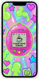 Силикон с усиленными углами чехол Y2K Aesthetic Retro Pet: Годуй мене кавою для Apple iPhone 13 Pro - 6784sp-2372 изображение 