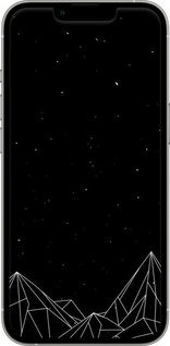 2D пластиковий чехол Чорно білі абстрактні гори для Apple iPhone 13 Pro - 6437t-2372 изображение 