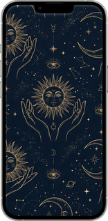 Силиконовый чехол Celestial Harmony: Sun & Moon Gold Mystic Pattern для Apple iPhone 13 Pro - 6778u-2372 изображение 