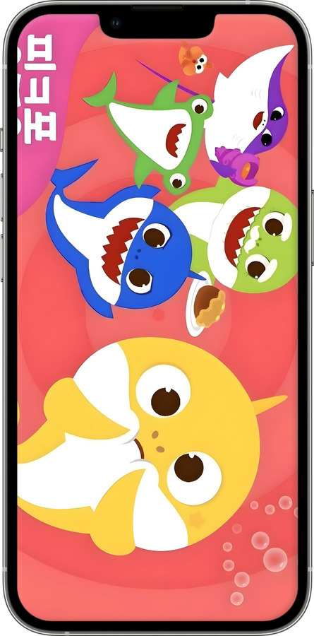 Силіконовий чехол Бейби Шаркс для Apple iPhone 13 Pro - 6305u-2372 изображение 