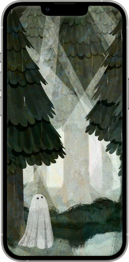 Силиконовый чехол С изображением соснового леса и привидения для Apple iPhone 13 Pro - 6420u-2372 изображение 