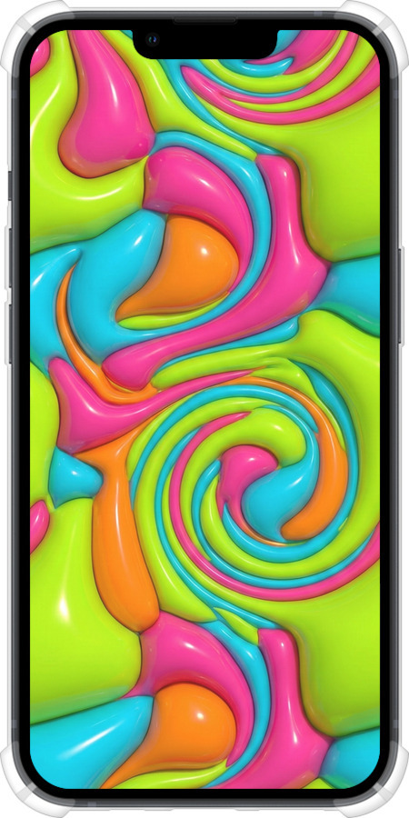 Силикон с усиленными углами чехол Y2K Jelly Dream для Apple iPhone 13 - 6780sp-2374 изображение 