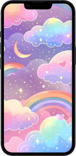 Силиконовый чехол Облака и радуга для Apple iPhone 13 - 6312u-2374 изображение 
