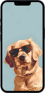 Силиконовый чехол Пес в очках для Apple iPhone 13 - 6381u-2374 изображение 