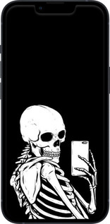 Силіконовий чехол Скелет робить Selfie для Apple iPhone 13 - 6535u-2374 изображение 