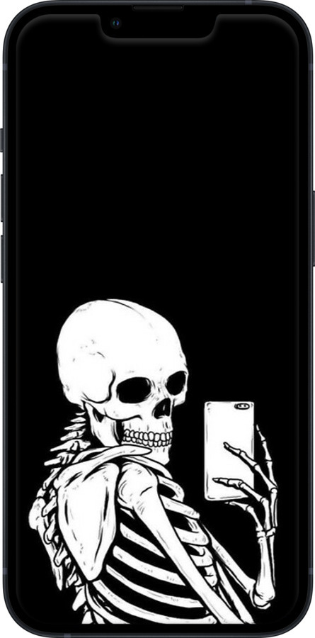 Силіконовий чехол Скелет робить Selfie для Apple iPhone 13 - 6535u-2374 изображение 