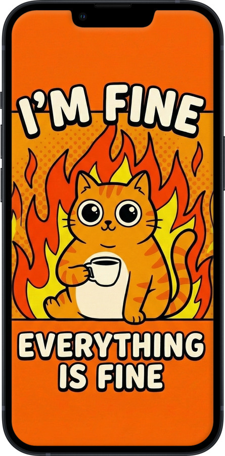 Силиконовый чехол Funny Cat для Apple iPhone 13 - 6786u-2374 изображение 