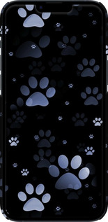 3D пластиковий матовий чехол З синіми відбитками лап для Apple iPhone 14 Plus - 6441m-2645 изображение 