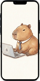 3D пластиковый матовый чехол Funny Capybara CEO Working для Apple iPhone 14 Plus - 6777m-2645 изображение 