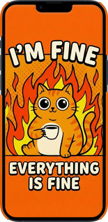 3D пластиковый матовый чехол Funny Cat для Apple iPhone 14 Plus - 6786m-2645 изображение 