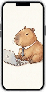 Чохол Bumper чехол Funny Capybara CEO Working для Apple iPhone 14 Plus - 6777pc-2645 изображение 