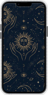 Чехол Bumper MagSafe чехол Celestial Harmony: Sun & Moon Gold Mystic Pattern для Apple iPhone 14 Plus - 6778pm-2645 изображение 