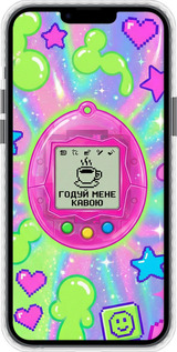 Чехол Bumper чехол Y2K Aesthetic Retro Pet: Годуй мене кавою для Apple iPhone 14 Plus - 6784pc-2645 изображение 