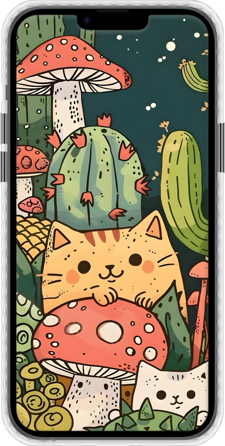 Чохол Bumper чехол Коти гриби для Apple iPhone 14 Plus - 6321pc-2645 изображение 