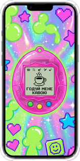Силикон с усиленными углами чехол Y2K Aesthetic Retro Pet: Годуй мене кавою для Apple iPhone 14 Plus - 6784sp-2645 изображение 