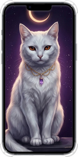 Силіконовий протиударний с посиленими кутами чехол Mystic White Cat Gothic Dark Purple Gold для Apple iPhone 14 Plus - 6805sp-2645 изображение 