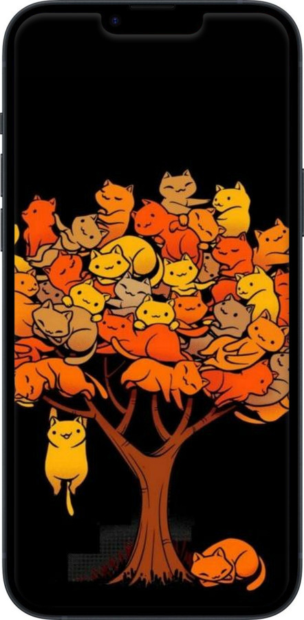 Силиконовый чехол Дерево и котики для Apple iPhone 14 Plus - 6516u-2645 изображение 
