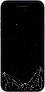 TPU чехол Черно белые абстрактные горы для Apple iPhone 14 Pro Max - 6437b-2667 изображение 