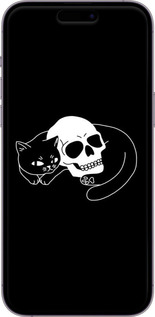 TPU чехол Із зображенням кота та черепа для Apple iPhone 14 Pro Max - 6491b-2667 изображение 