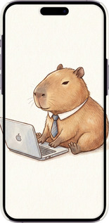 3D пластиковый матовый чехол Funny Capybara CEO Working для Apple iPhone 14 Pro Max - 6777m-2667 изображение 