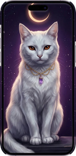 3D пластиковий матовий чехол Mystic White Cat Gothic Dark Purple Gold для Apple iPhone 14 Pro Max - 6805m-2667 изображение 