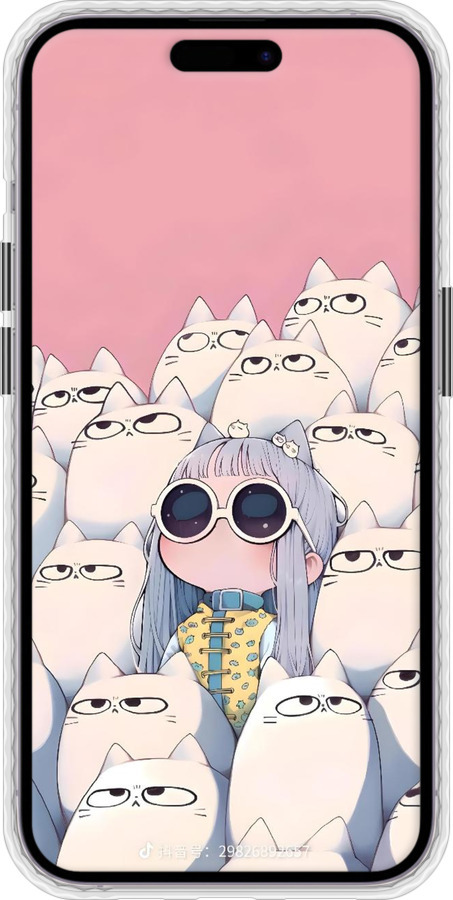 Чехол Bumper чехол Малышка с котами для Apple iPhone 14 Pro Max - 6295pc-2667 изображение 