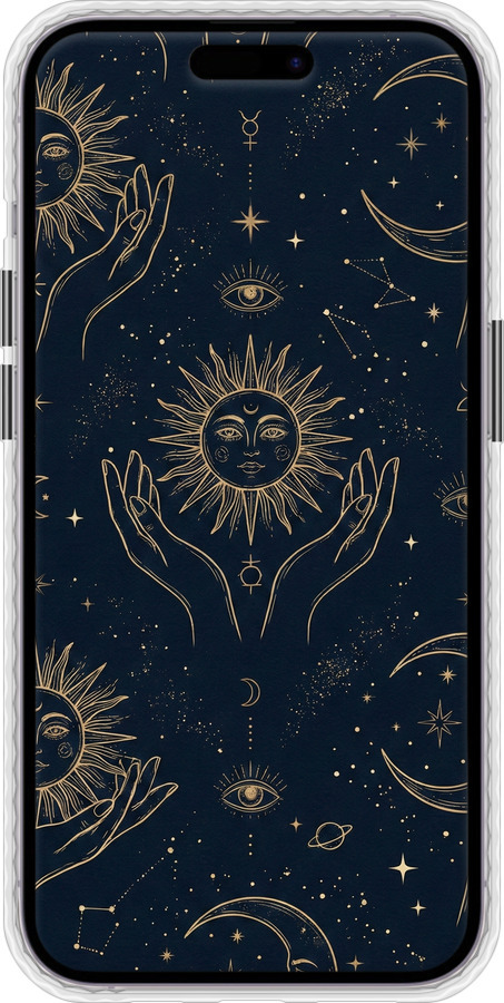 Чехол Bumper чехол Celestial Harmony: Sun & Moon Gold Mystic Pattern для Apple iPhone 14 Pro Max - 6778pc-2667 изображение 