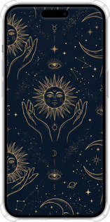 Силіконовий протиударний с посиленими кутами чехол Celestial Harmony: Sun & Moon Gold Mystic Pattern для Apple iPhone 14 Pro Max - 6778sp-2667 изображение 