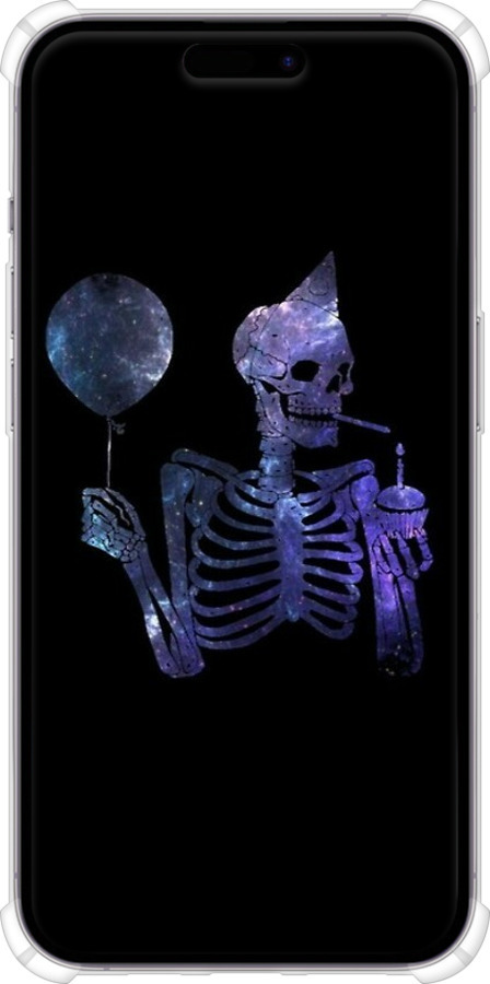 Силикон с усиленными углами чехол Скелетное искусство для Apple iPhone 14 Pro Max - 6536sp-2667 изображение 