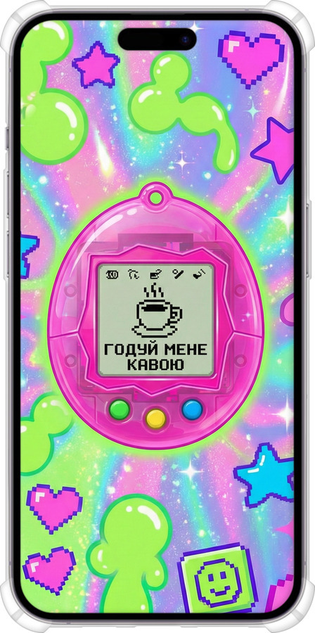 Силикон с усиленными углами чехол Y2K Aesthetic Retro Pet: Годуй мене кавою для Apple iPhone 14 Pro Max - 6784sp-2667 изображение 