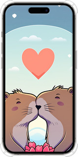 Силикон с усиленными углами чехол Капибара любовь для Apple iPhone 14 Pro - 6027sp-2646 изображение 