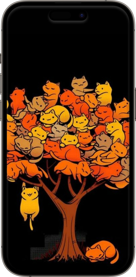 Силіконовий чехол Дерево та котики для Apple iPhone 14 Pro - 6516u-2646 изображение 